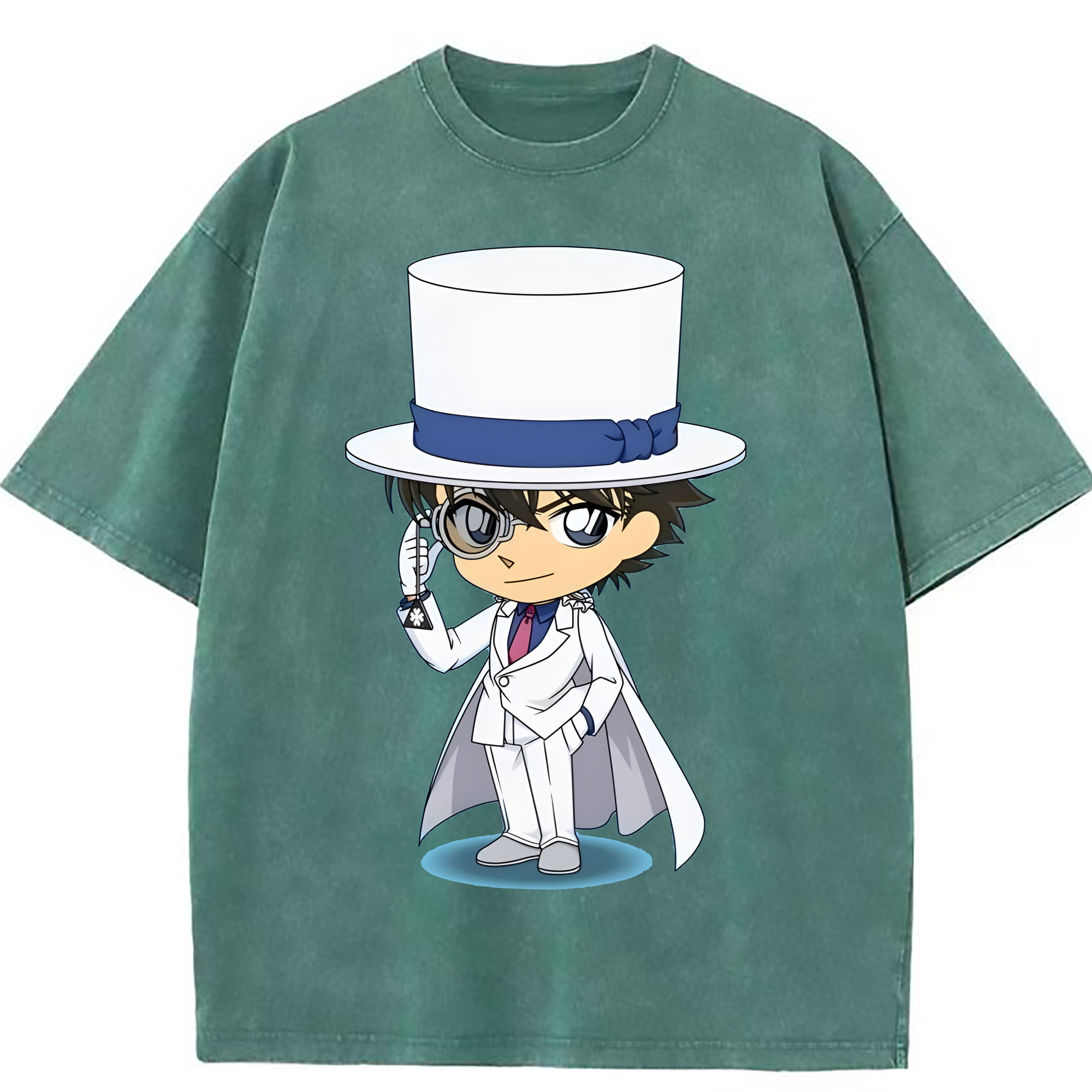 （画像用） 名探偵コナン くろば かいと Detective Conan Kuroba Kaito 綿100% ヴィンテージ風 半袖Tシャツ（フロントプリント）